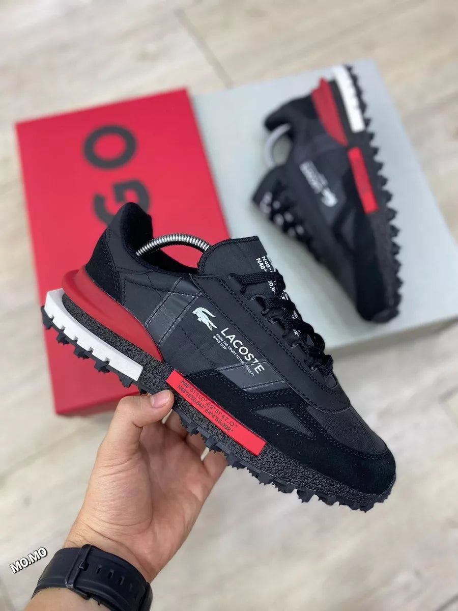 LACOSTE ELITE ACTIVE JET BLACK/RED