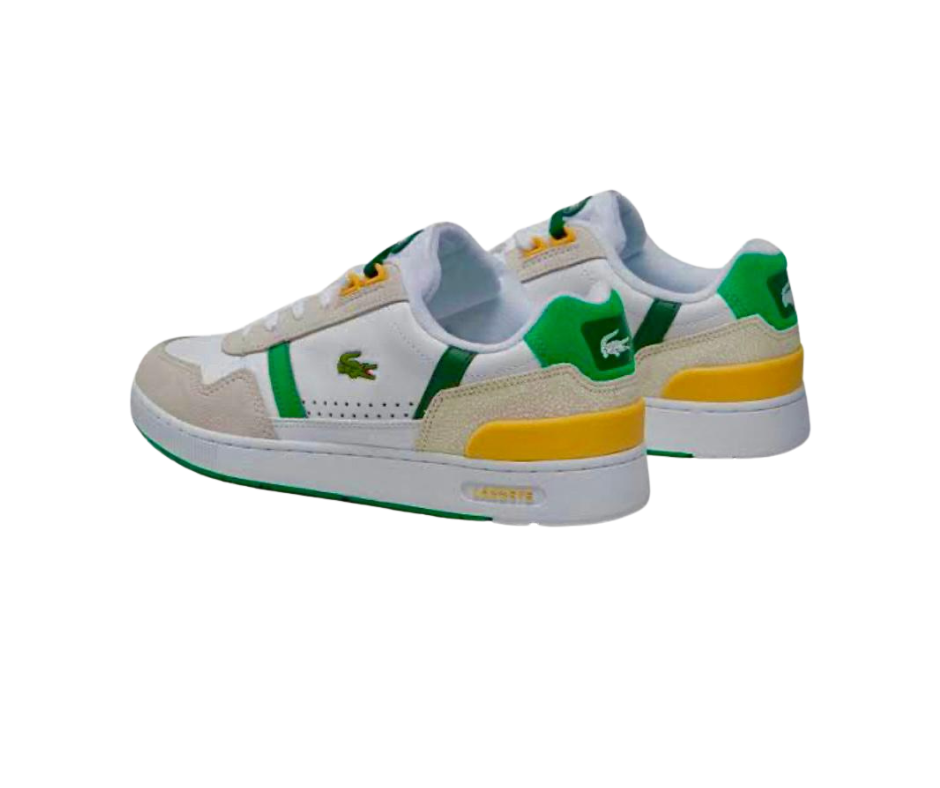 LACOSTE T-CLIP SET LEATHER WHITE/GREEN/YELLOW