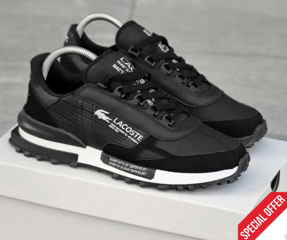 LACOSTE ELITE ACTIVE JET BLACK/WHITE