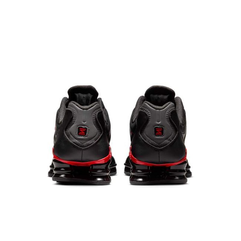 NIKE SHOX BLACK AND UNIVERSITY RED