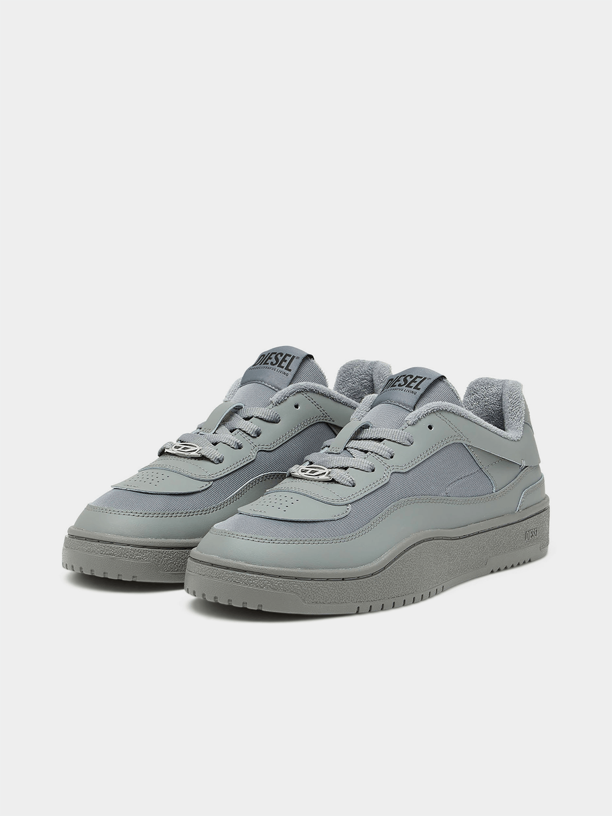 MEN'S DIESEL GREY OVAL SKATE LOW SNEAKERS