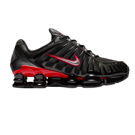 NIKE SHOX BLACK AND UNIVERSITY RED