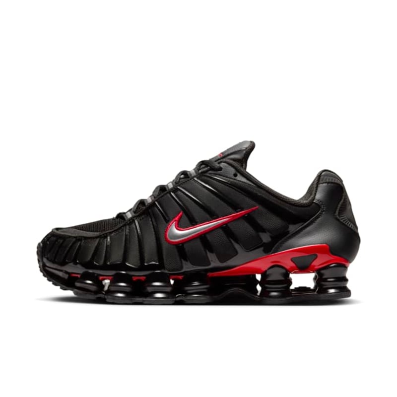 NIKE SHOX BLACK AND UNIVERSITY RED