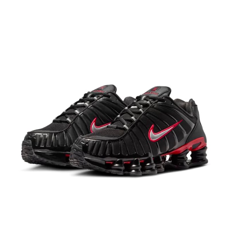 NIKE SHOX BLACK AND UNIVERSITY RED